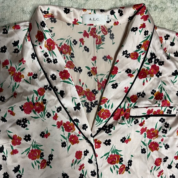 A.L.C. Floral 100% Silk Ruthie Button Down Shirt Dress - Picture 4 of 9